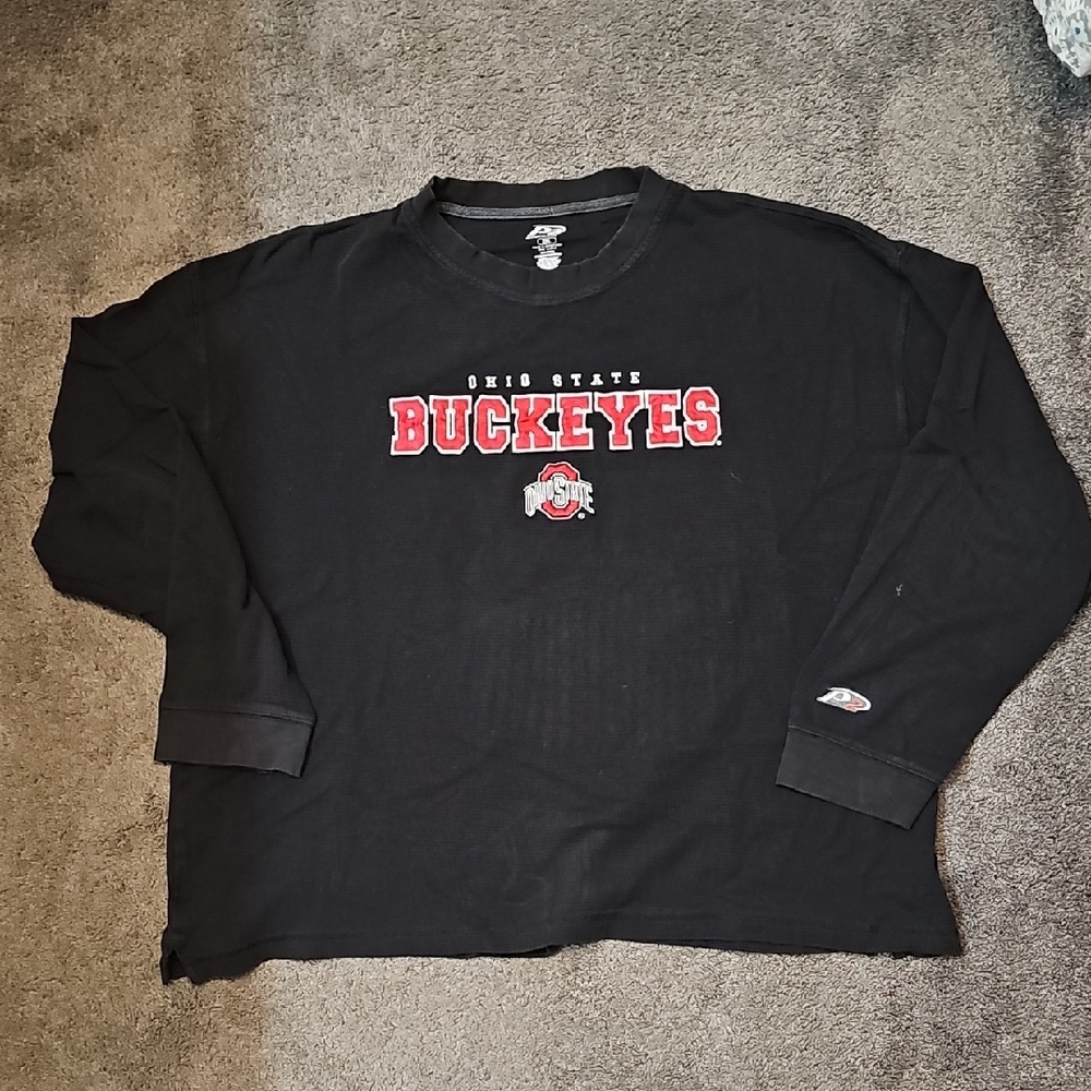 Ohio State Buckeyes Black Long Sleeve Thermal Shirt. 2XL. P2.